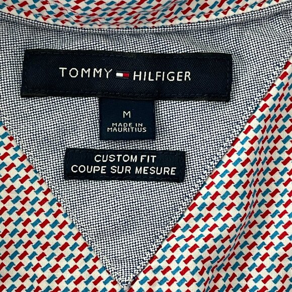 Tommy Hilfiger Cotton Button Down Short Sleeve Custom Fit Red Shirt Medi… - Picture 8 of 8